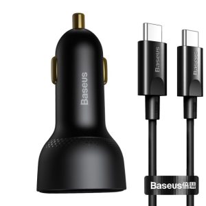 Baseus Superme USB, USB-C, 100W + kabel USB-C (czarna)