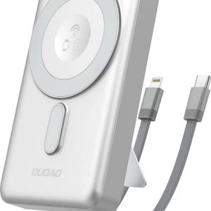 Dudao K29 10000 mAh PD 20W z MagSafe USB-C/Lightning srebrny
