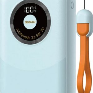 Dudao K21 mini 10000 mAh 22.5W USB-A / USB-C niebieski