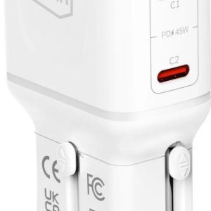 3mk incharge® Globe 45W™ 2C PD QC4+ PPS SCP AFCUS/EU/AUS/UK White